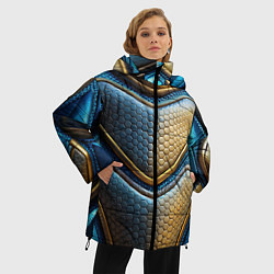Куртка зимняя женская Объемный футуристический текстурный костюм из кожи, цвет: 3D-черный — фото 2