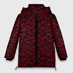 Женская зимняя куртка Чёрно-розовый абстрактная текстура