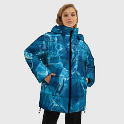 Куртка зимняя женская Текстура океана, цвет: 3D-светло-серый — фото 2