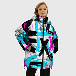 Куртка зимняя женская Маска гопника, цвет: 3D-черный — фото 2