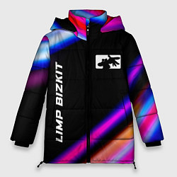 Куртка зимняя женская Limp Bizkit neon rock lights, цвет: 3D-черный