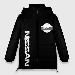 Куртка зимняя женская Nissan logo white auto, цвет: 3D-черный