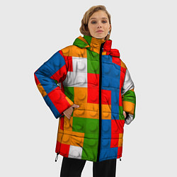Куртка зимняя женская Блоки цветового конструктора, цвет: 3D-черный — фото 2