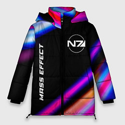 Куртка зимняя женская Mass Effect speed game lights, цвет: 3D-черный