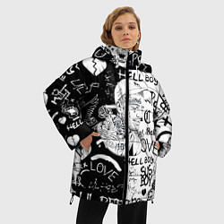Куртка зимняя женская Lii Peep pattern rap, цвет: 3D-черный — фото 2
