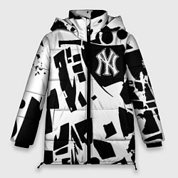 Куртка зимняя женская New York yankees - abstraction, цвет: 3D-черный