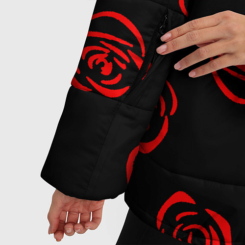 Женская зимняя куртка Twenty one pilots rose pattern / 3D-Красный – фото 5