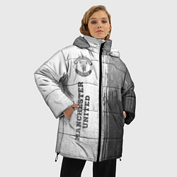 Куртка зимняя женская Manchester United - white gradient по-вертикали, цвет: 3D-черный — фото 2