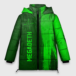 Куртка зимняя женская Megadeth - green gradient по-вертикали, цвет: 3D-черный