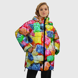 Куртка зимняя женская Мармеладные мишки, цвет: 3D-светло-серый — фото 2