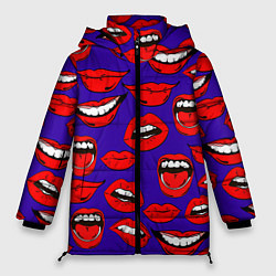 Куртка зимняя женская Губы, цвет: 3D-красный