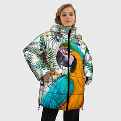 Куртка зимняя женская Летний попугай, цвет: 3D-черный — фото 2