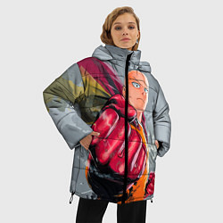 Куртка зимняя женская One Punch Man Fist, цвет: 3D-черный — фото 2