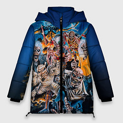 Куртка зимняя женская Iron Maiden: Skeletons, цвет: 3D-светло-серый
