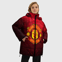 Куртка зимняя женская Манчестер Юнайтед, цвет: 3D-красный — фото 2