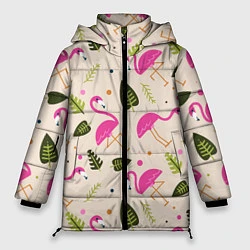 Куртка зимняя женская Нежный фламинго, цвет: 3D-черный
