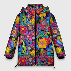Женская зимняя куртка Яркие цветы