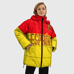 Куртка зимняя женская Сборная Испании: Евро 2016, цвет: 3D-черный — фото 2