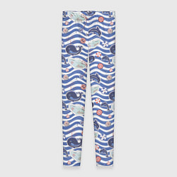 Леггинсы женские Морские волны, цвет: 3D-принт