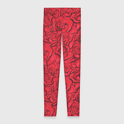 Леггинсы женские АЛЫЕ РОЗЫ, цвет: 3D-принт