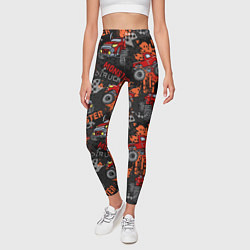 Леггинсы женские MONSTER TRUCK RED, цвет: 3D-принт — фото 2