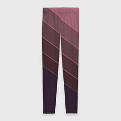 Леггинсы женские Коричнево-фиолетовый узор, цвет: 3D-принт