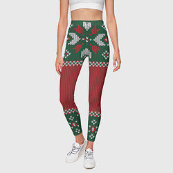 Леггинсы женские Knitted Christmas Pattern, цвет: 3D-принт — фото 2