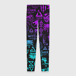 Леггинсы женские ВЕДЬМАК ЛОГОБОМБИНГ НЕОН, цвет: 3D-принт