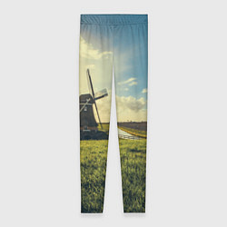 Женские легинсы Мельница в поле
