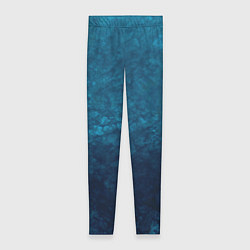 Леггинсы женские Синий абстрактный мраморный узор, цвет: 3D-принт