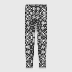 Женские легинсы Black and white ethnic oriental ornament