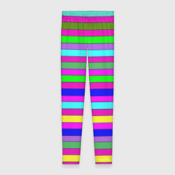 Леггинсы женские Multicolored neon bright stripes, цвет: 3D-принт