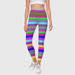 Леггинсы женские Multicolored neon bright stripes, цвет: 3D-принт — фото 2