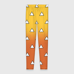 Женские легинсы Оранжевое кимоно с треугольниками - Зеницу клинок