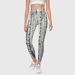 Леггинсы женские Русские берёзки - роща, цвет: 3D-принт — фото 2