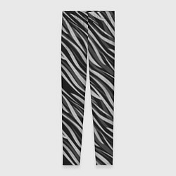 Леггинсы женские Полосатый черно-серый узор Зебра, цвет: 3D-принт
