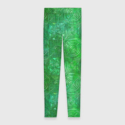Леггинсы женские Узорчатый зеленый стеклоблок имитация, цвет: 3D-принт