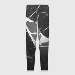 Леггинсы женские Черно-белый мрамор с трещинами, цвет: 3D-принт