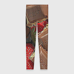 Леггинсы женские Клубника и шоколад Рошен, цвет: 3D-принт