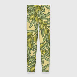 Леггинсы женские Винтажные ветви оливок, цвет: 3D-принт