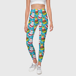 Леггинсы женские Санта новогодний, цвет: 3D-принт — фото 2