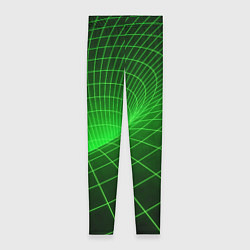 Леггинсы женские Зелёная неоновая чёрная дыра, цвет: 3D-принт