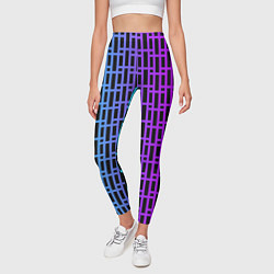 Леггинсы женские Неоновая клетка, цвет: 3D-принт — фото 2