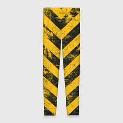 Леггинсы женские WARNING - желто-черные полосы, цвет: 3D-принт