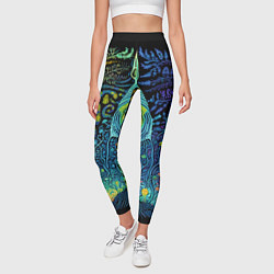 Леггинсы женские Психоделика разноцветная - нейронная сеть, цвет: 3D-принт — фото 2
