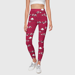 Леггинсы женские Японский паттерн - цветение сакуры, цвет: 3D-принт — фото 2