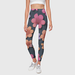 Леггинсы женские Разноцветные ромашки, цвет: 3D-принт — фото 2