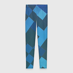 Леггинсы женские Синий прямоугольный паттерн, цвет: 3D-принт