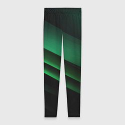 Леггинсы женские Черно зеленые полосы, цвет: 3D-принт