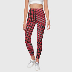 Леггинсы женские Красная кибер паутина, цвет: 3D-принт — фото 2